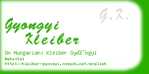 gyongyi kleiber business card